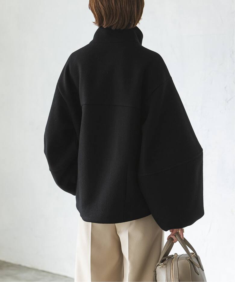 追加》メルトンパフスリーブショートコート（その他ブルゾン／アウター  