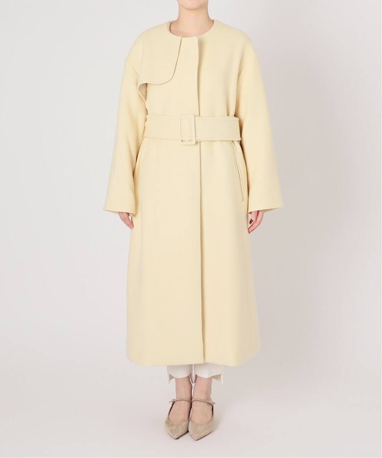 ウールナイロンノーカラートレンチコート（ノーカラーコート）｜NOBLE  