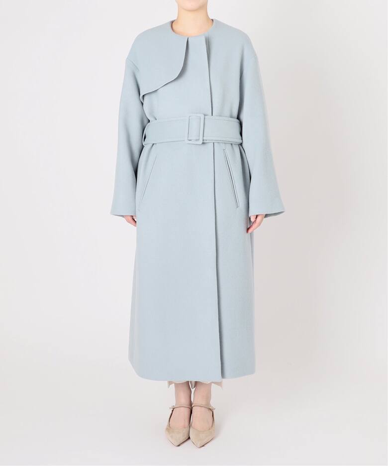 ウールナイロンノーカラートレンチコート（ノーカラーコート）｜NOBLE  