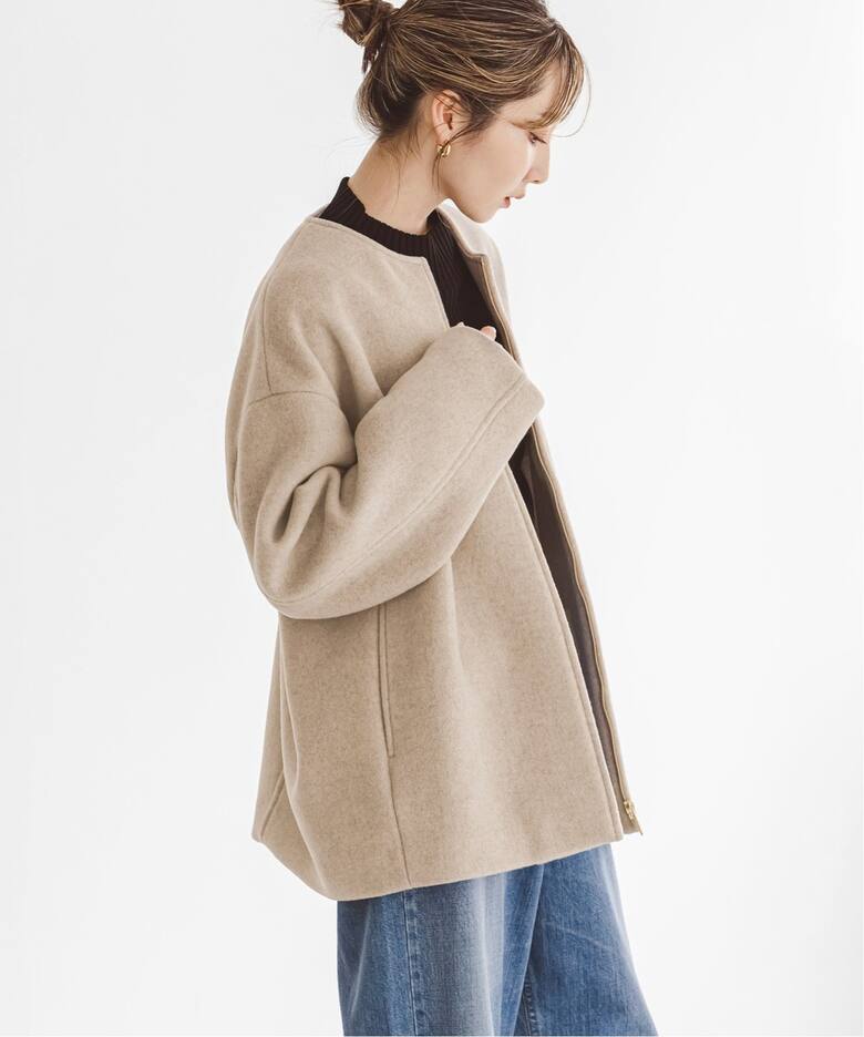 追加》MTRカラーレスジップショートコート（ノーカラーコート）｜NOBLE  