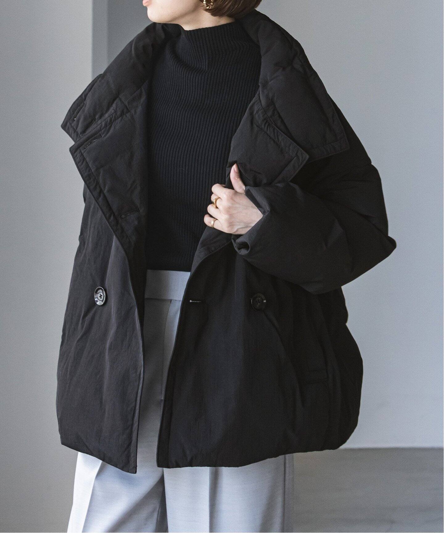 パッファースタンドカラーオーバーコート（中綿・キルティング  