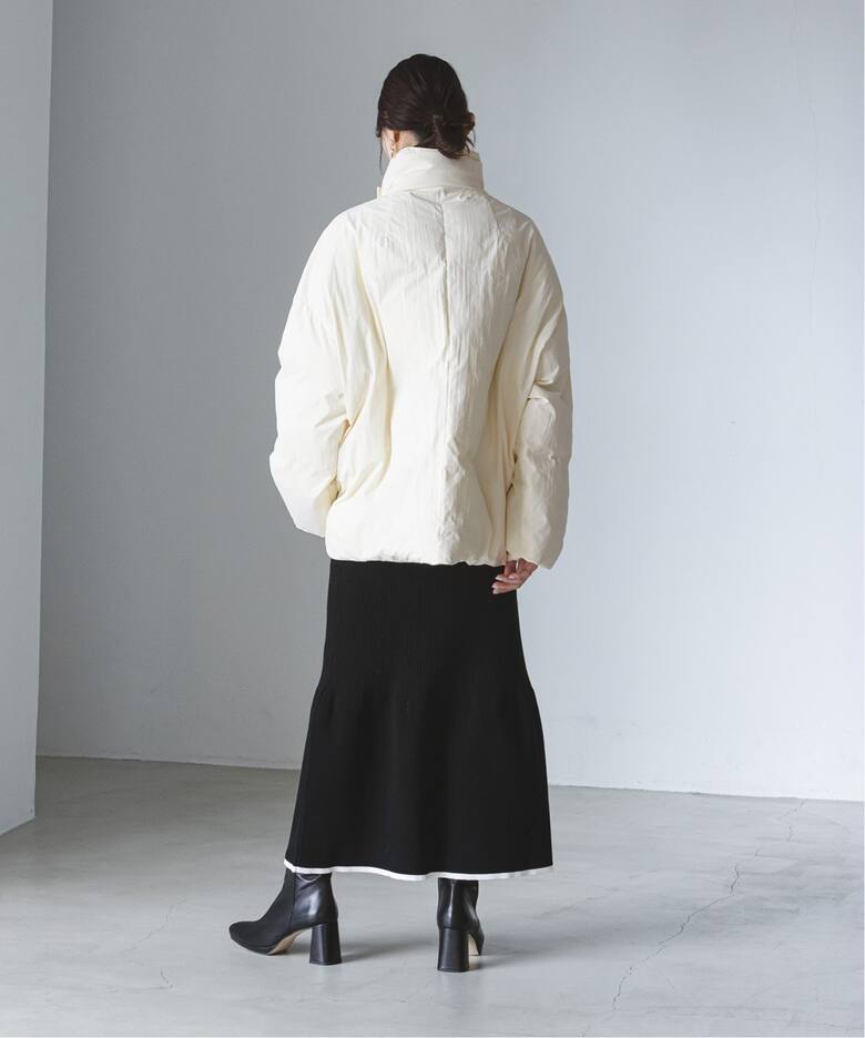 パッファースタンドカラーオーバーコート（中綿・キルティング  