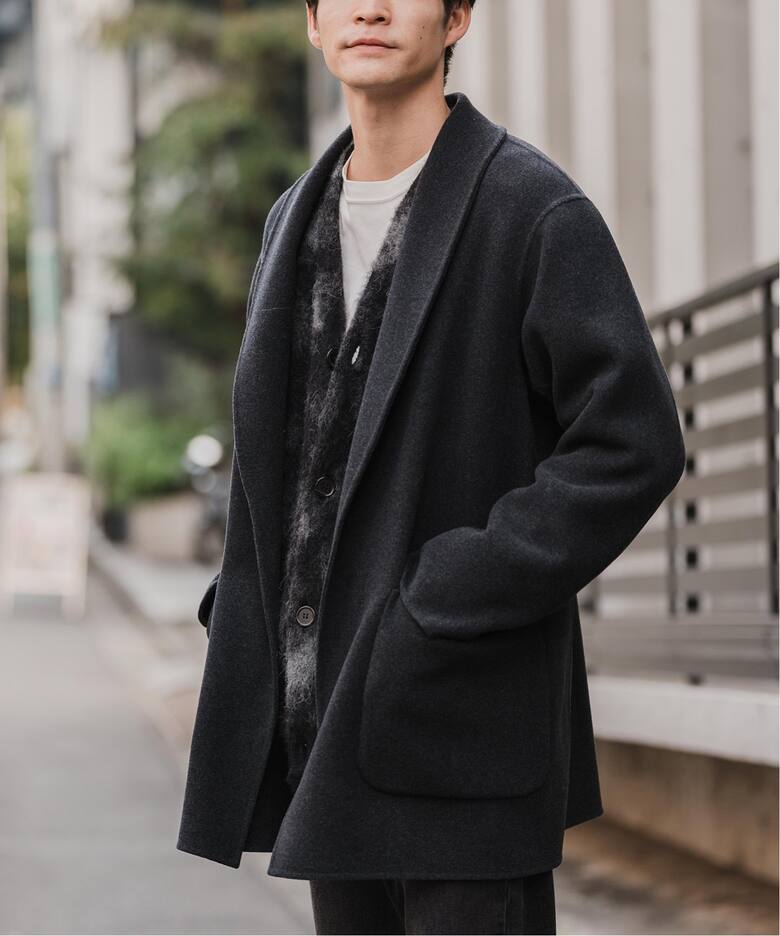 ブランケットリバー ショールカラーハーフコート（その他ブルゾン 