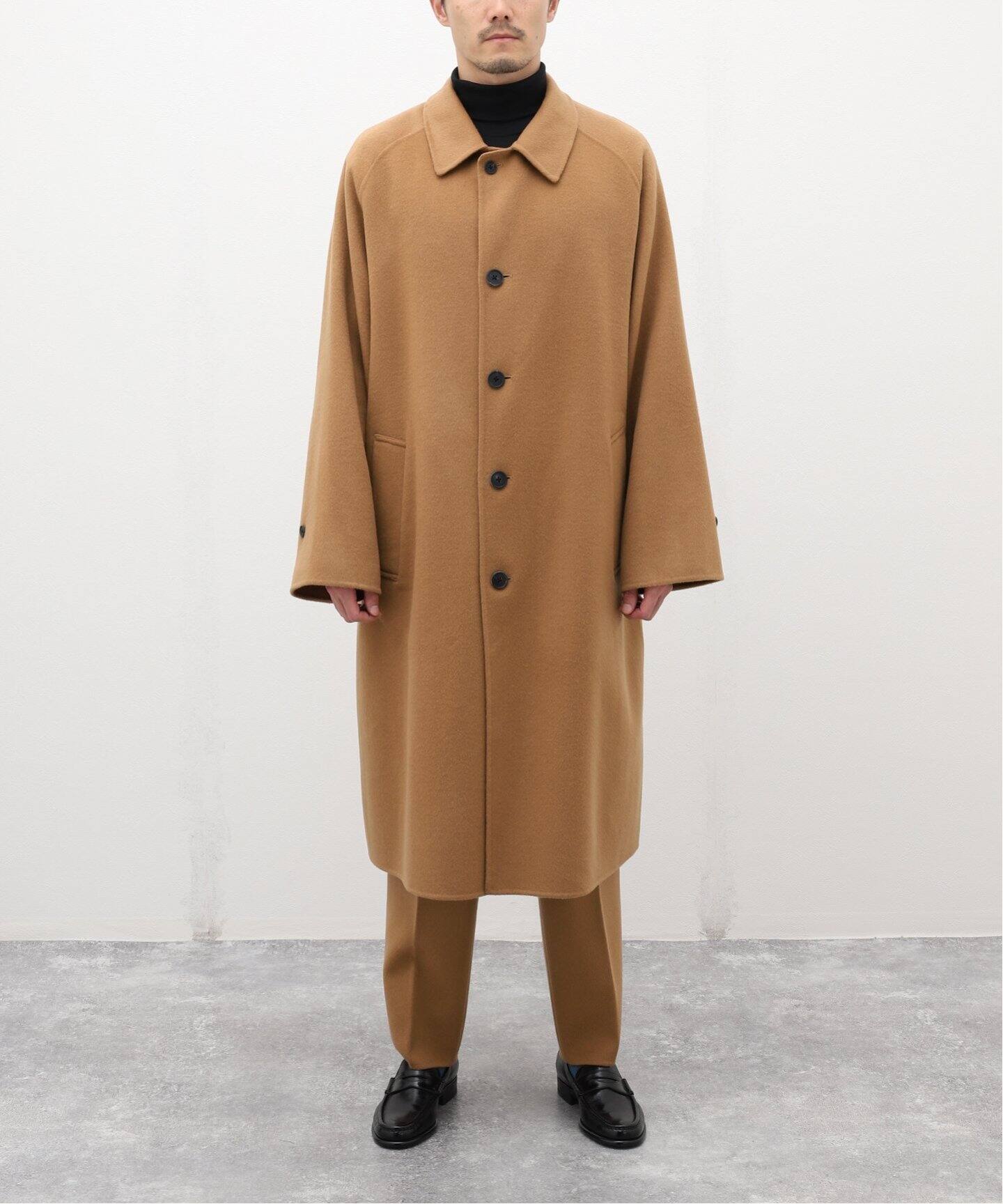 LA BOUCLE / ラブ―クル】ウールカシミヤ リバーコート（ステンカラー 