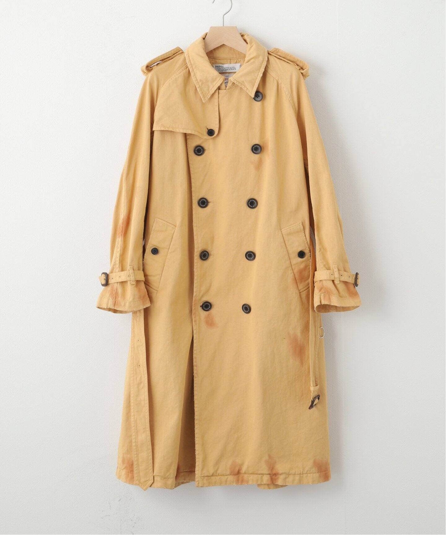 DAIRIKU / ダイリク】Vintage Wash Double Trench Coat（トレンチ 