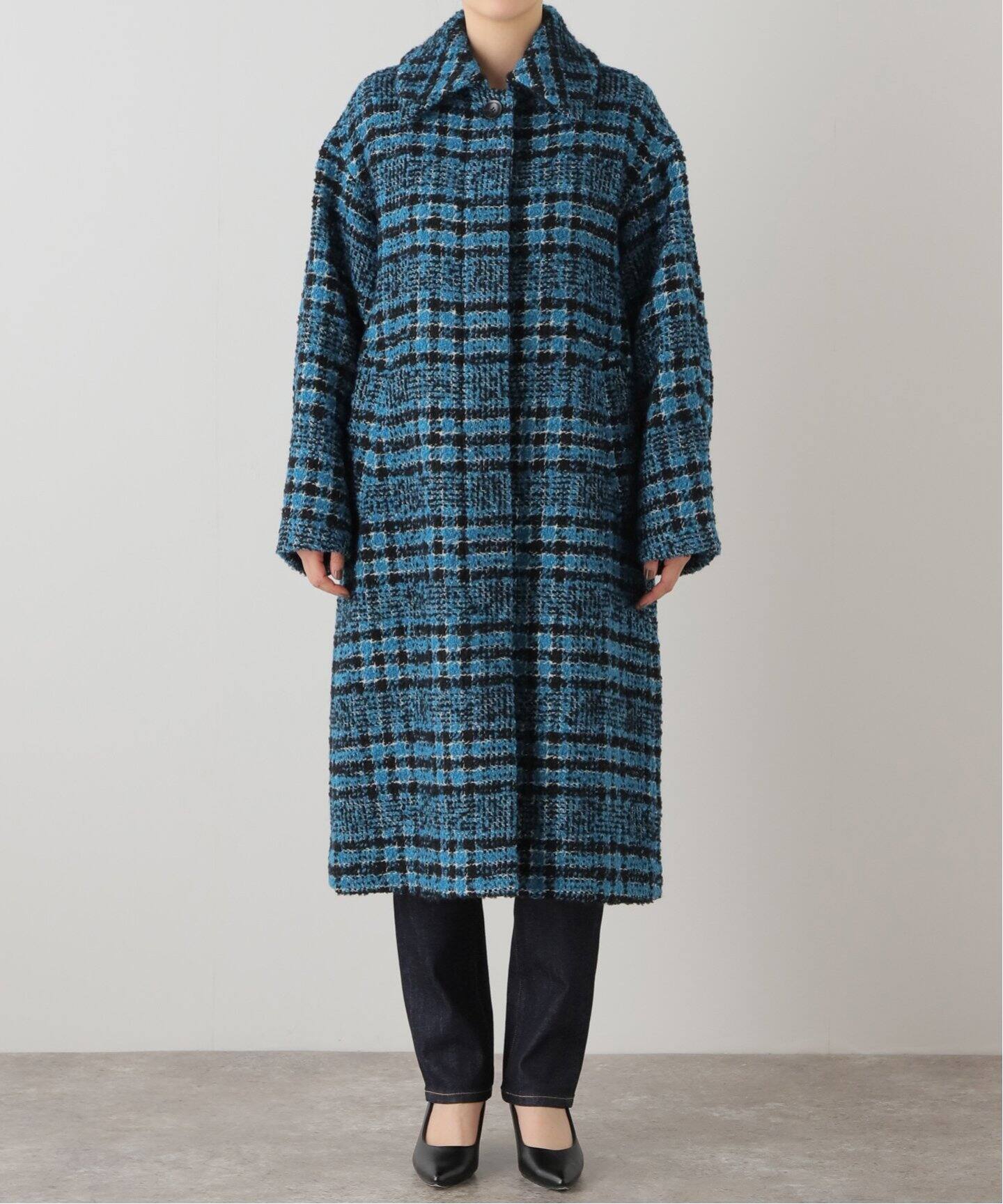 BALLIブルーチェックステンカラーコート（その他ブルゾン  