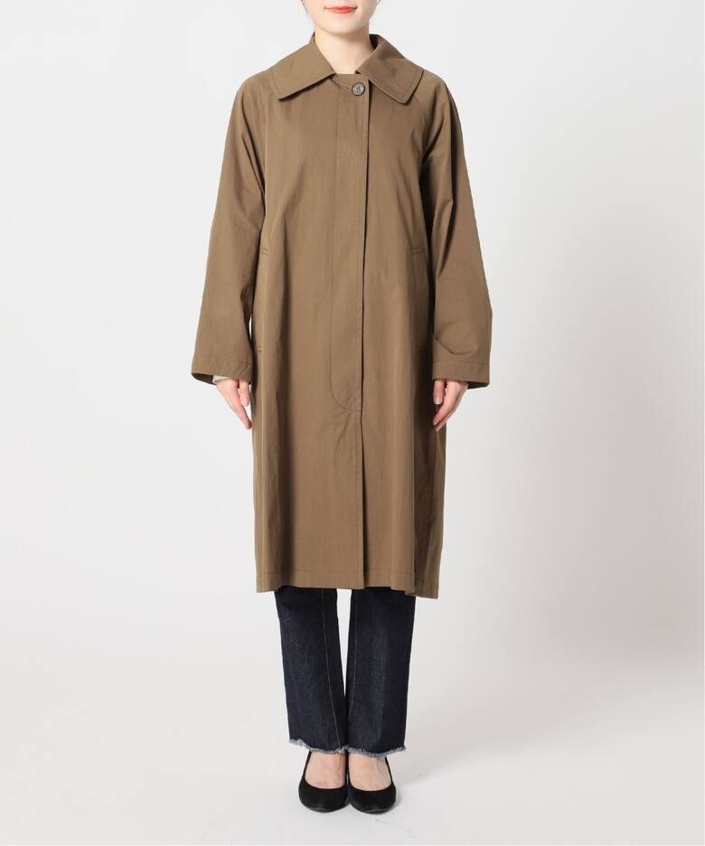 コットンナイロンギャバビックカラーコート（ステンカラーコート 