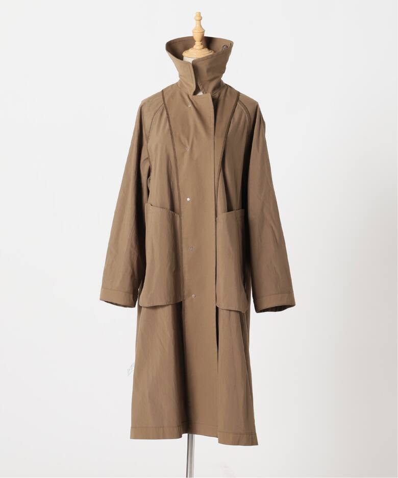 コットンナイロンギャバビックカラーコート（ステンカラーコート 