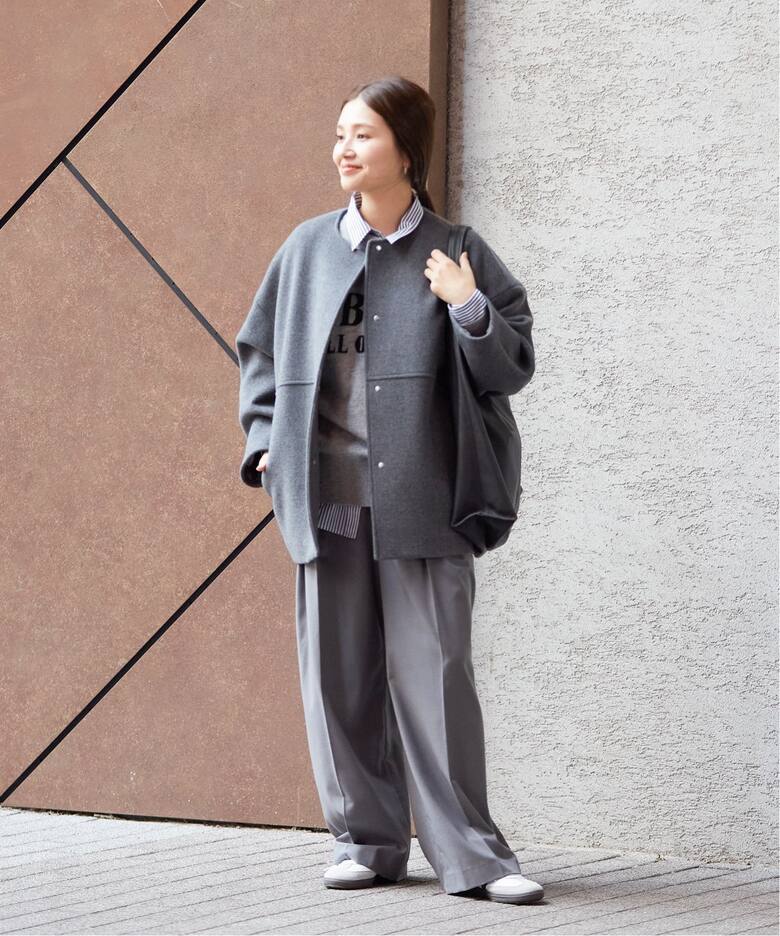 追加2》スーパー140ビーバーノーカラーショートコート（ノーカラー  