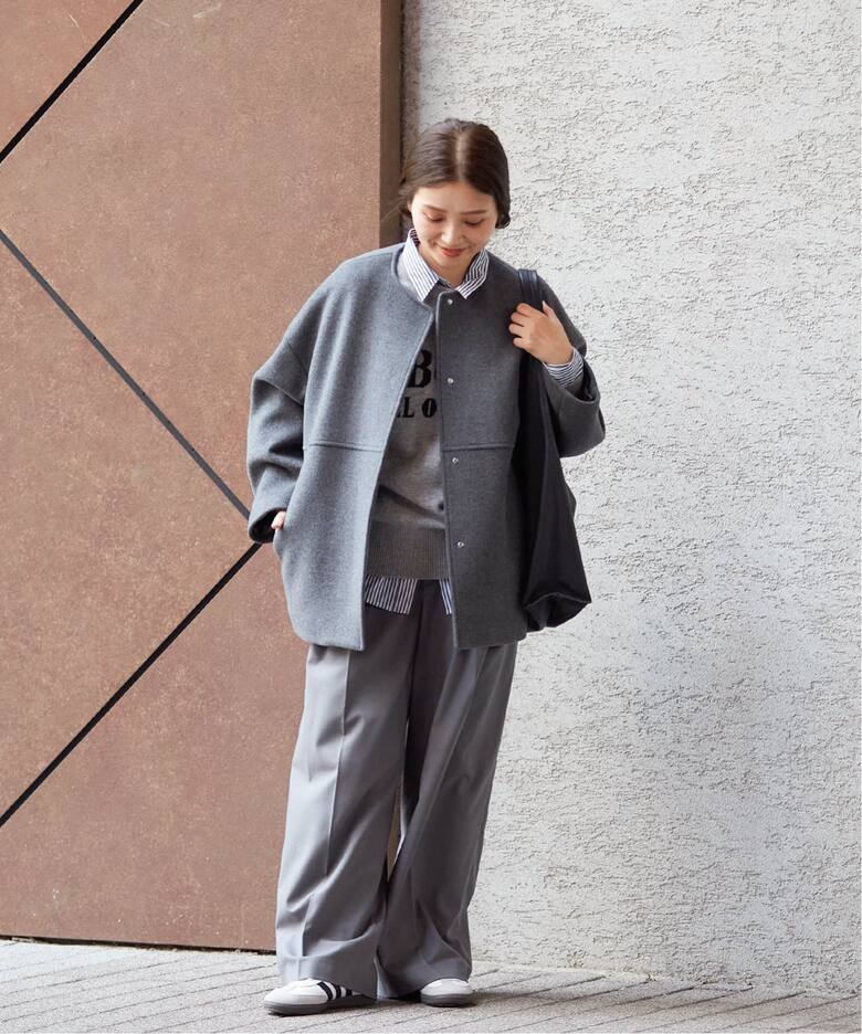 追加3》スーパー140ビーバーノーカラーショートコート（ノーカラー  