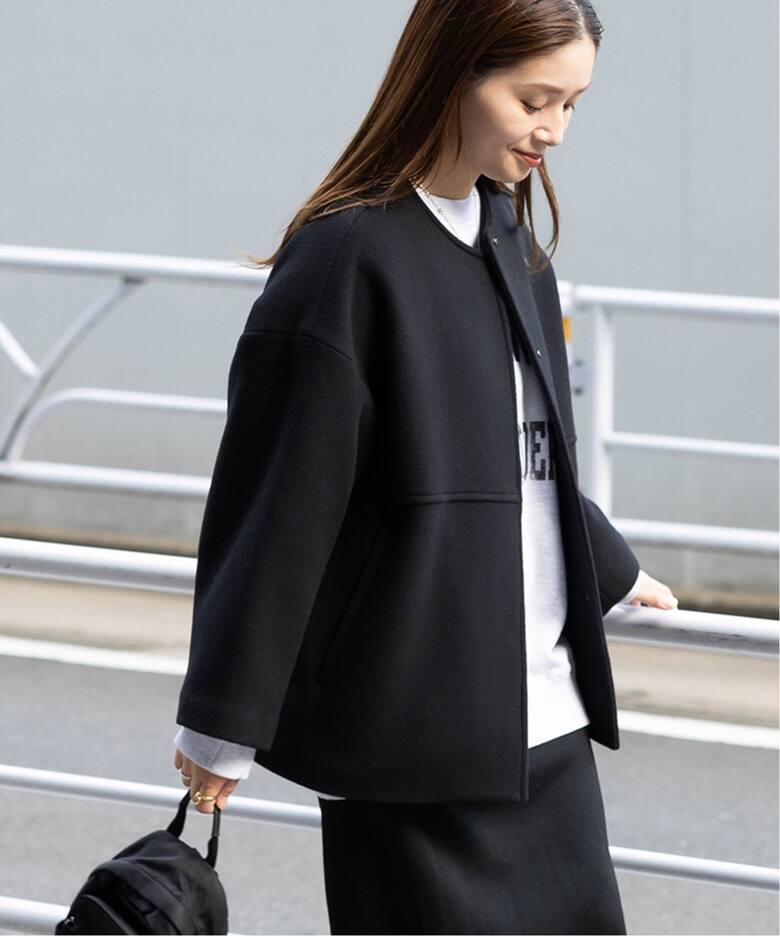 追加3》スーパー140ビーバーノーカラーショートコート（ノーカラー  