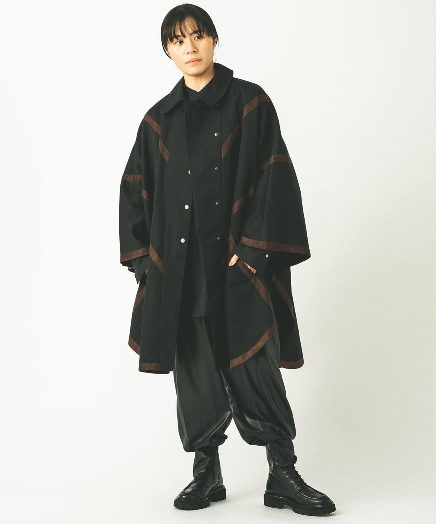 KIARIS vintage＆closet × JS】テープディテールポンチョコート 