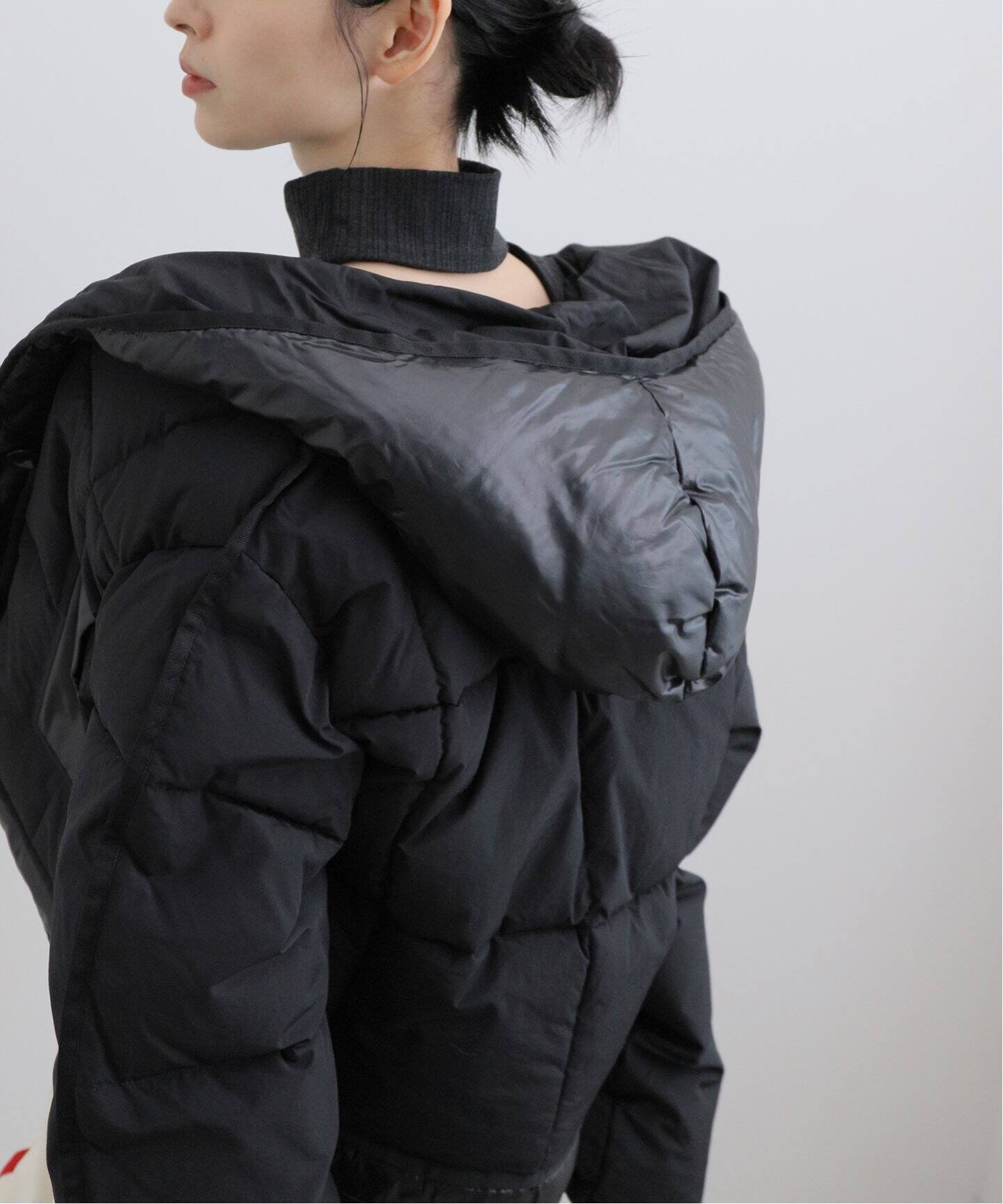 GANNI / ガニー】 Mix Puffer Hooded Short Jacket：中綿ジャケット 