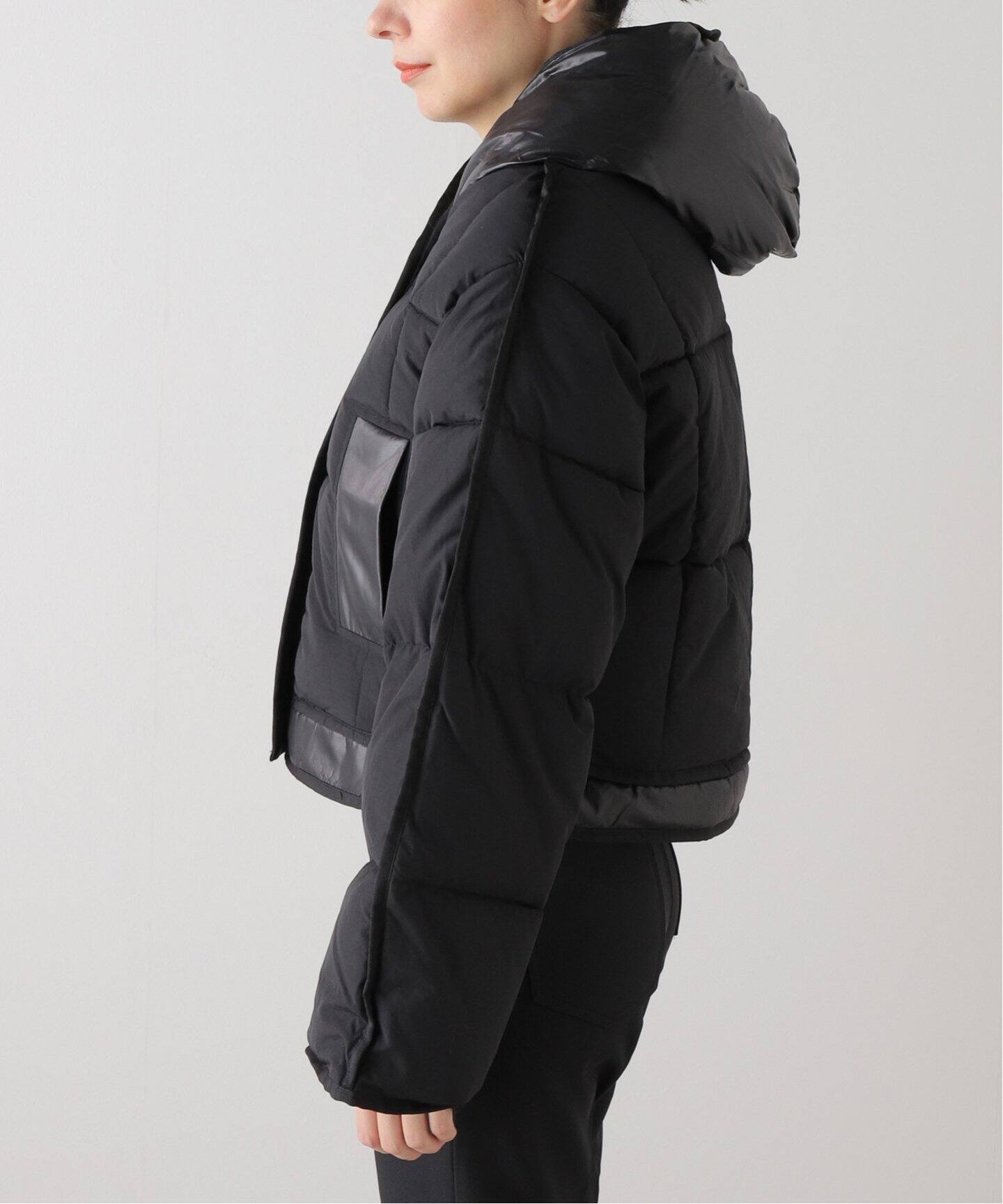 GANNI / ガニー】 Mix Puffer Hooded Short Jacket：中綿ジャケット 