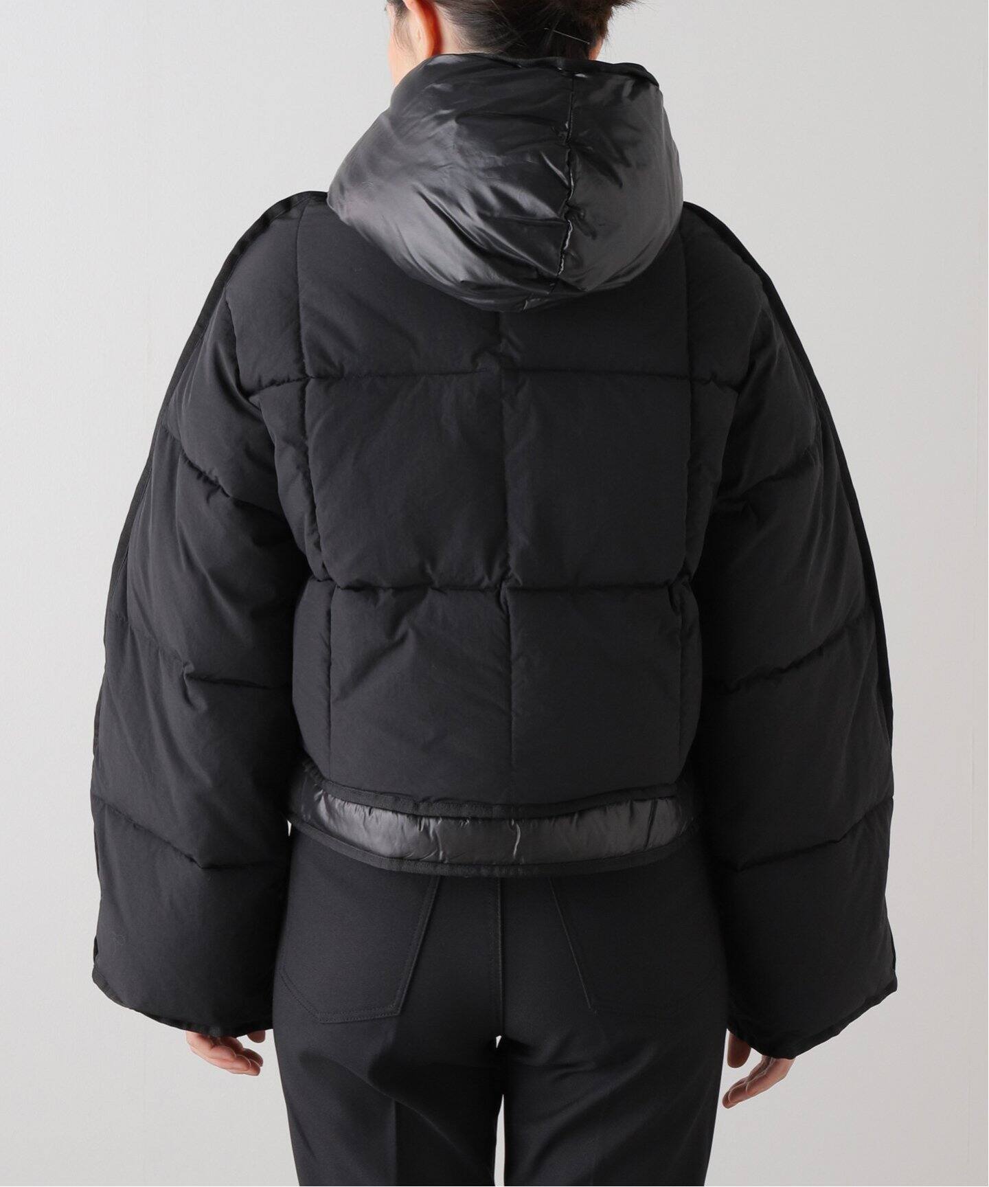 GANNI / ガニー】 Mix Puffer Hooded Short Jacket：中綿ジャケット 