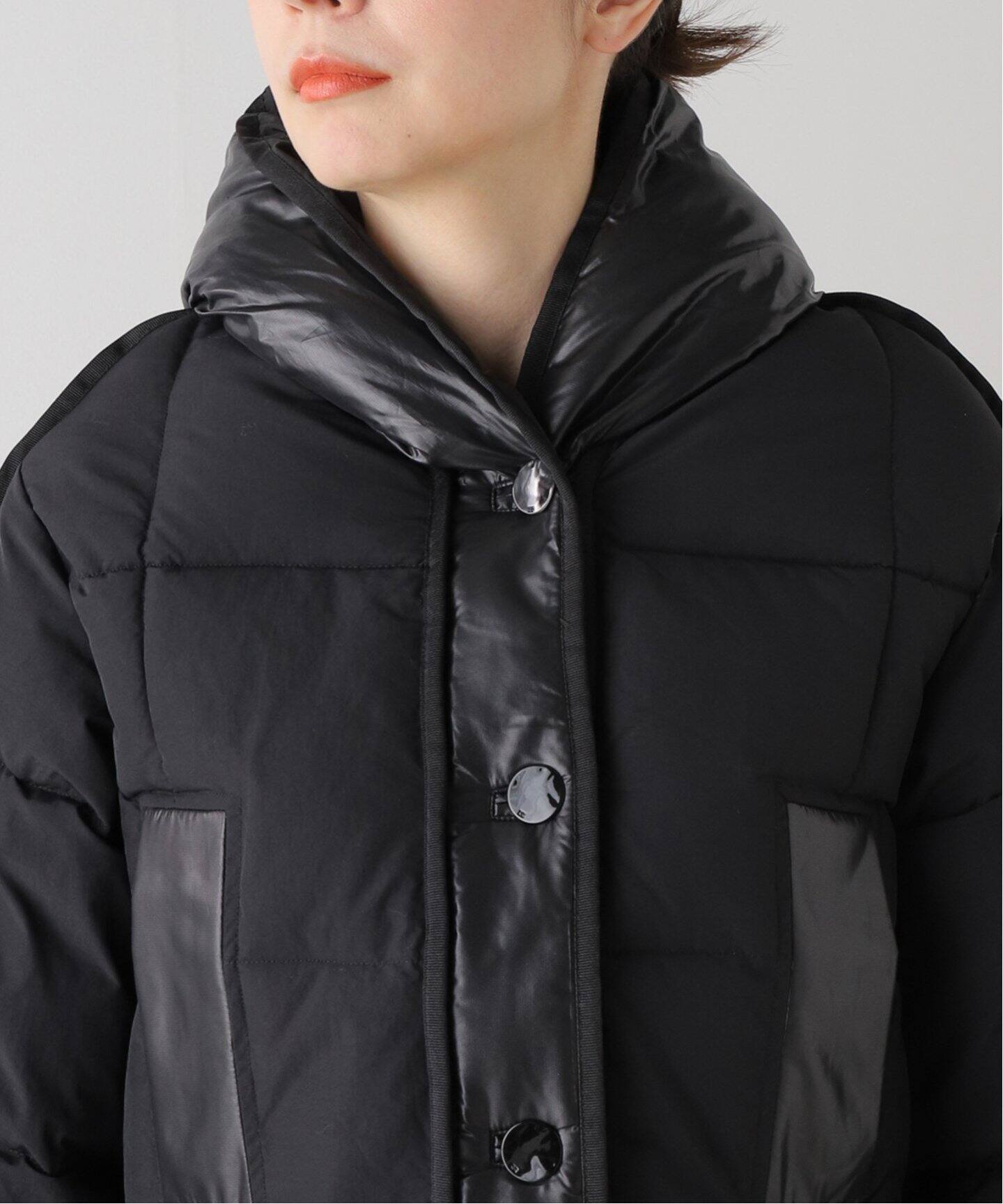 GANNI / ガニー】 Mix Puffer Hooded Short Jacket：中綿ジャケット 