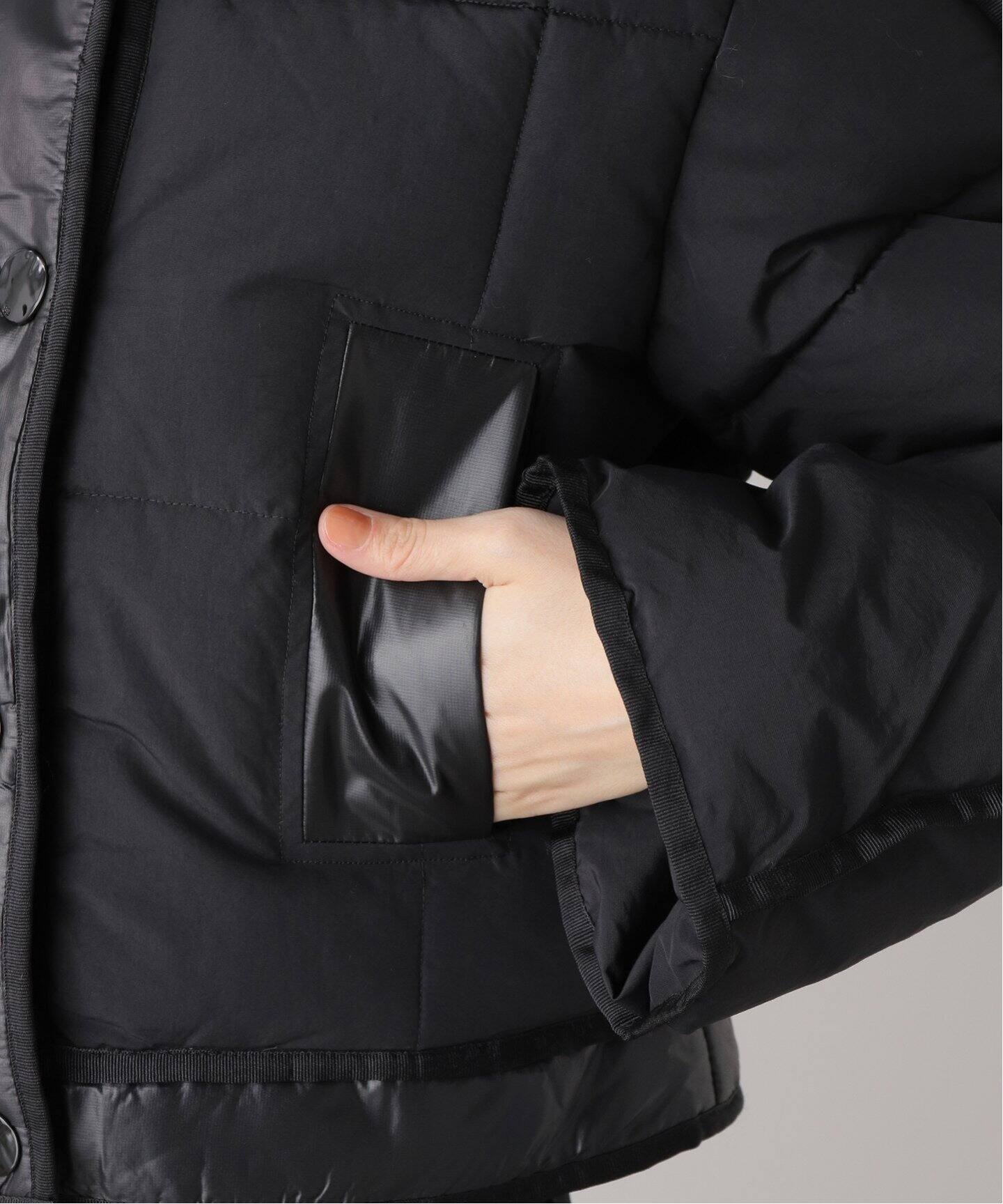 GANNI / ガニー】 Mix Puffer Hooded Short Jacket：中綿ジャケット 