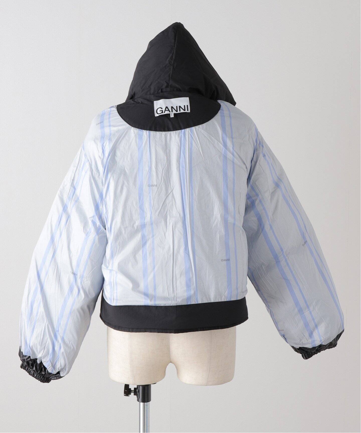 GANNI / ガニー】 Mix Puffer Hooded Short Jacket：中綿ジャケット 