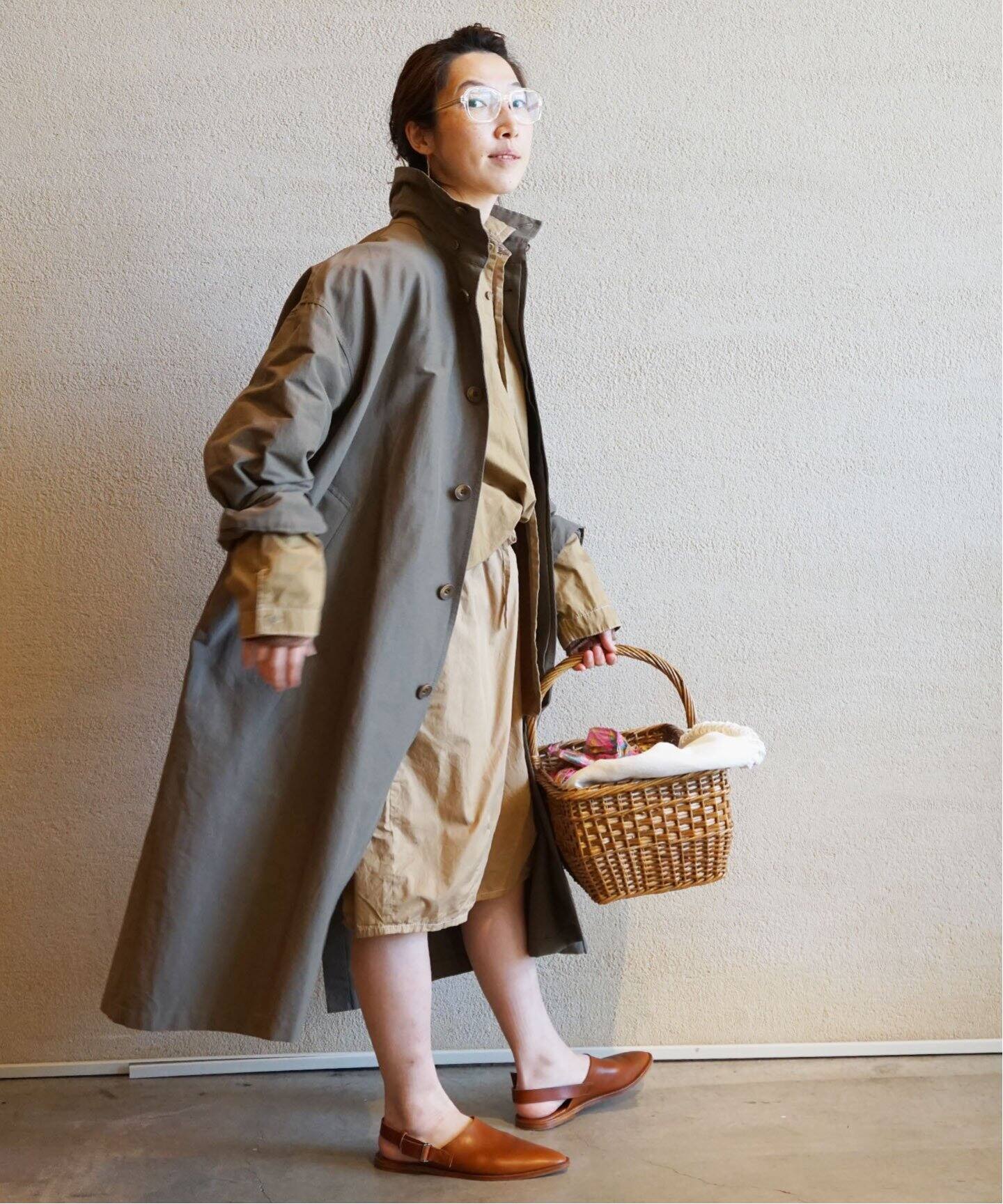 グログランワッシャー スタンドコート（その他ブルゾン／アウター  