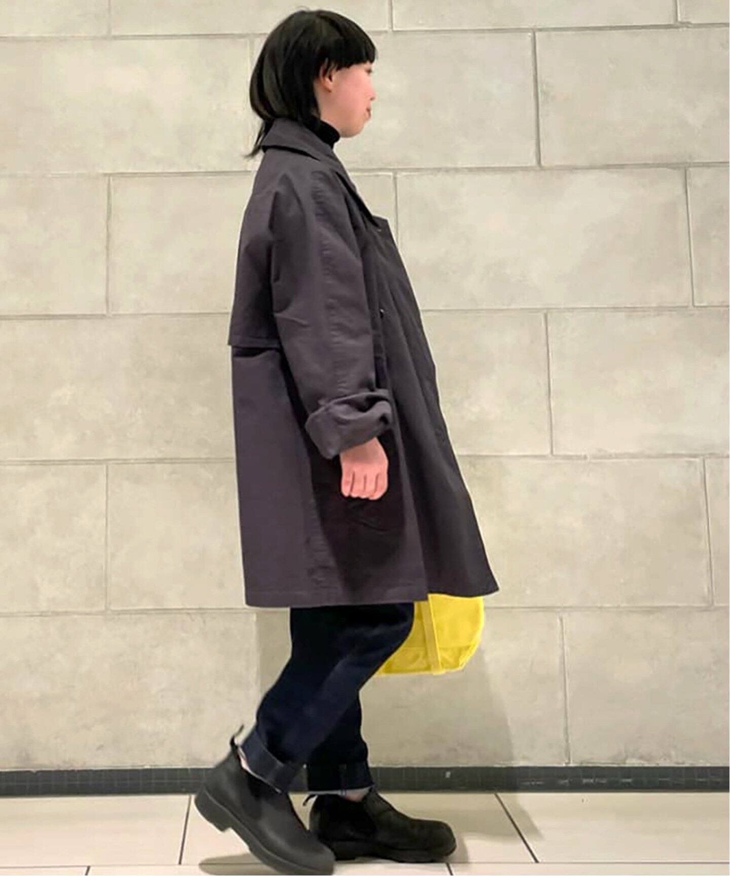HTS / エイチティーエス】DOUBLE OVER HALF COAT（トレンチコート 
