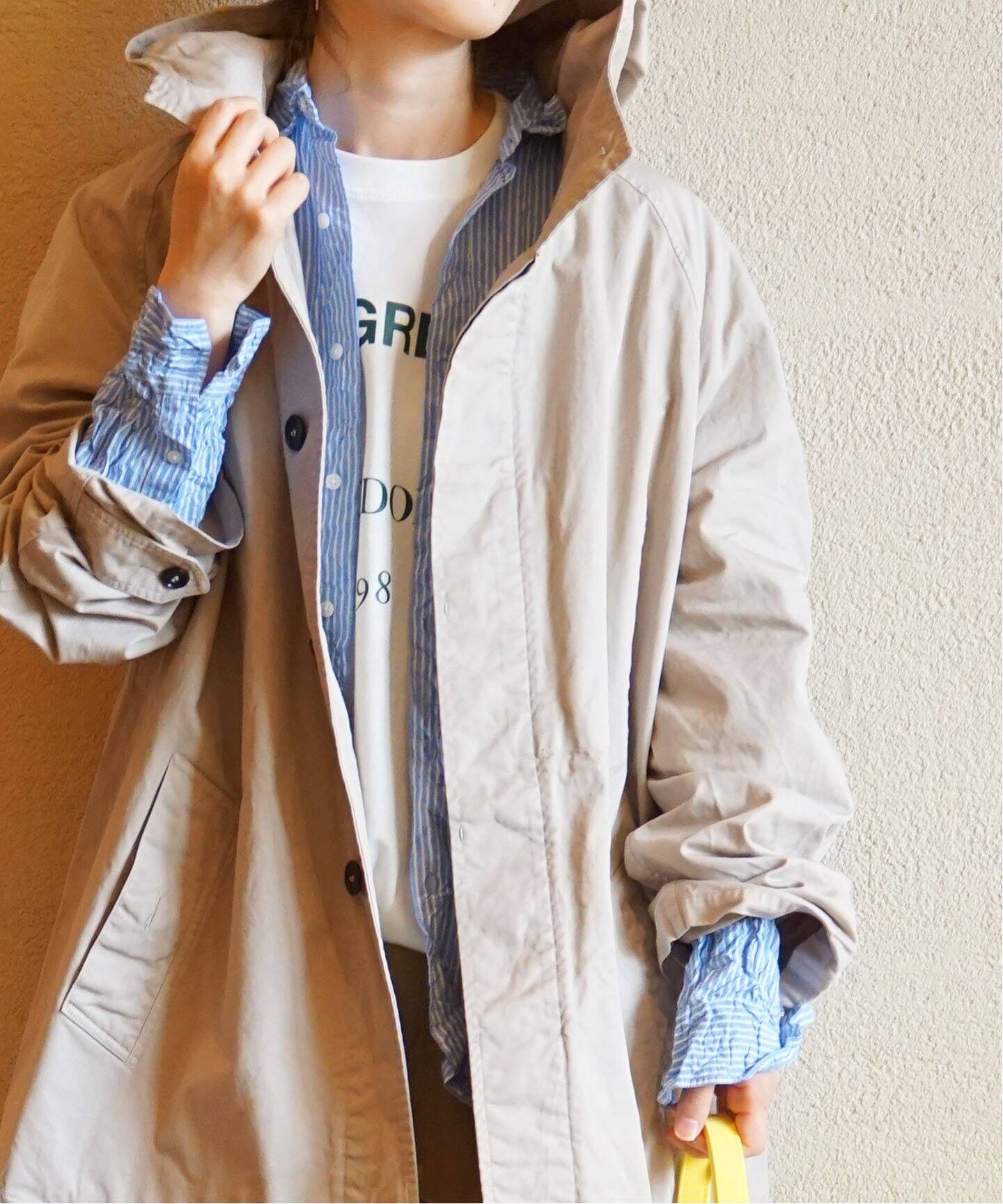 HTS / エイチティーエス】COTTON TWILL HOODED COAT（フードコート 