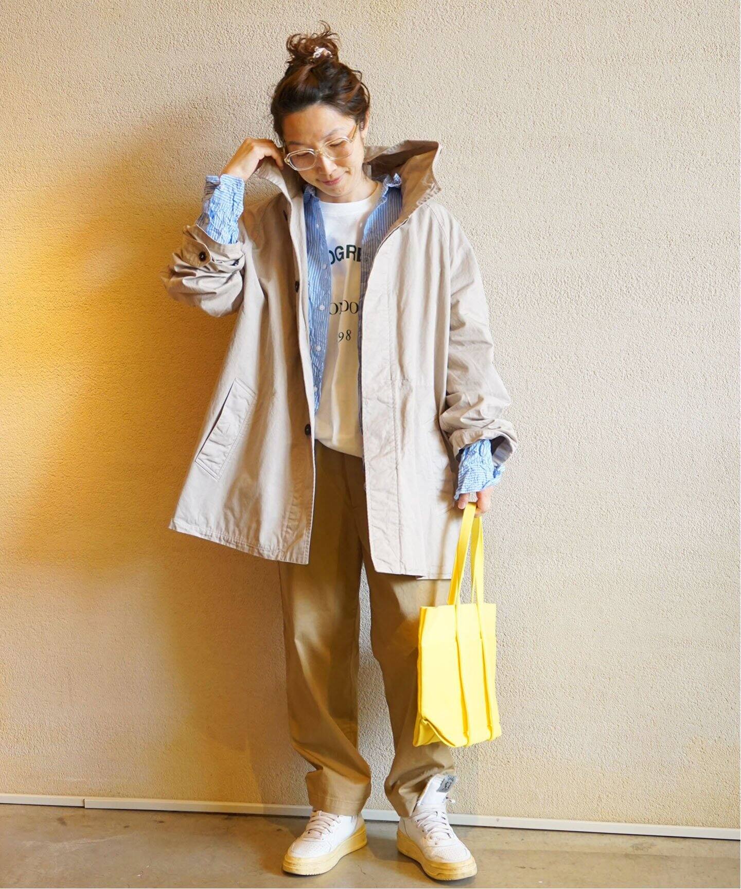 HTS / エイチティーエス】COTTON TWILL HOODED COAT（フードコート 