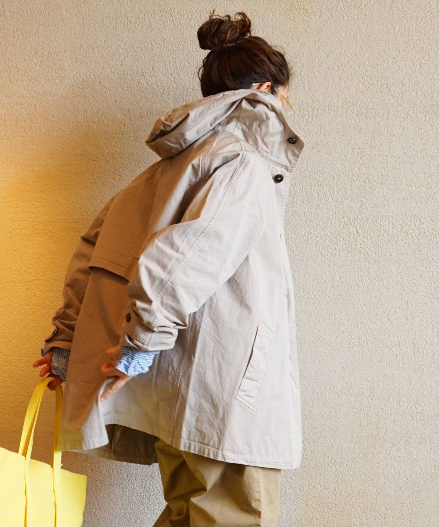 HTS / エイチティーエス】COTTON TWILL HOODED COAT（フードコート 