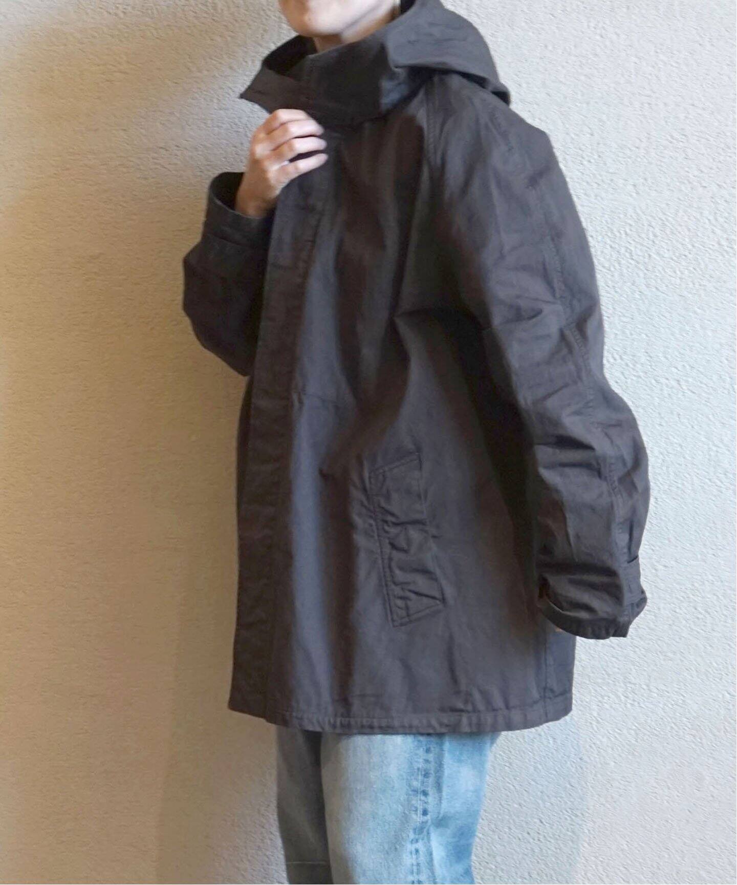 HTS / エイチティーエス】COTTON TWILL HOODED COAT（フードコート 