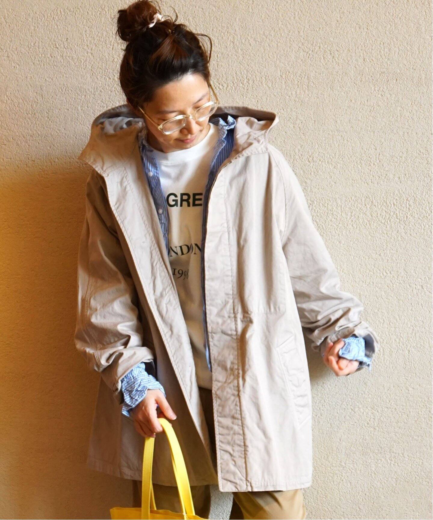 HTS / エイチティーエス】COTTON TWILL HOODED COAT（フードコート 