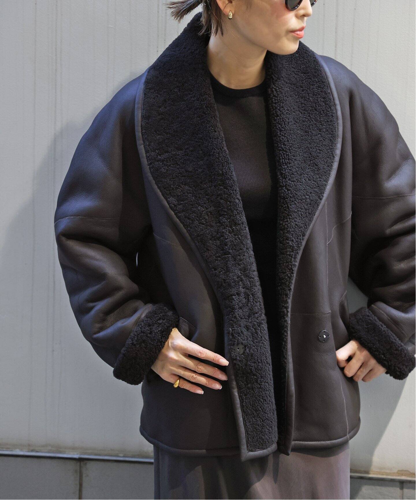 GUSHLOW＆COLE/ガシュロウアンドコール】SHEARLING MIDI コート  