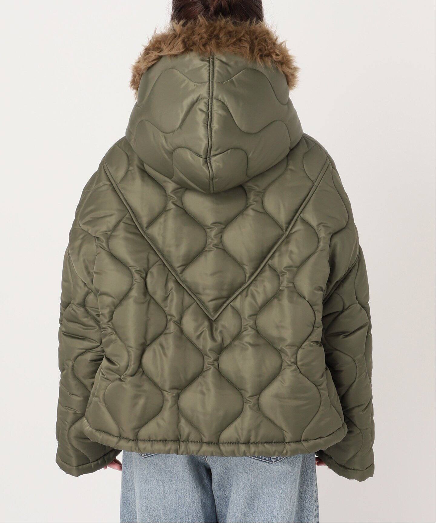 BLANCHA/ブランカ】 Nylon fabric shearling bomber（中綿  