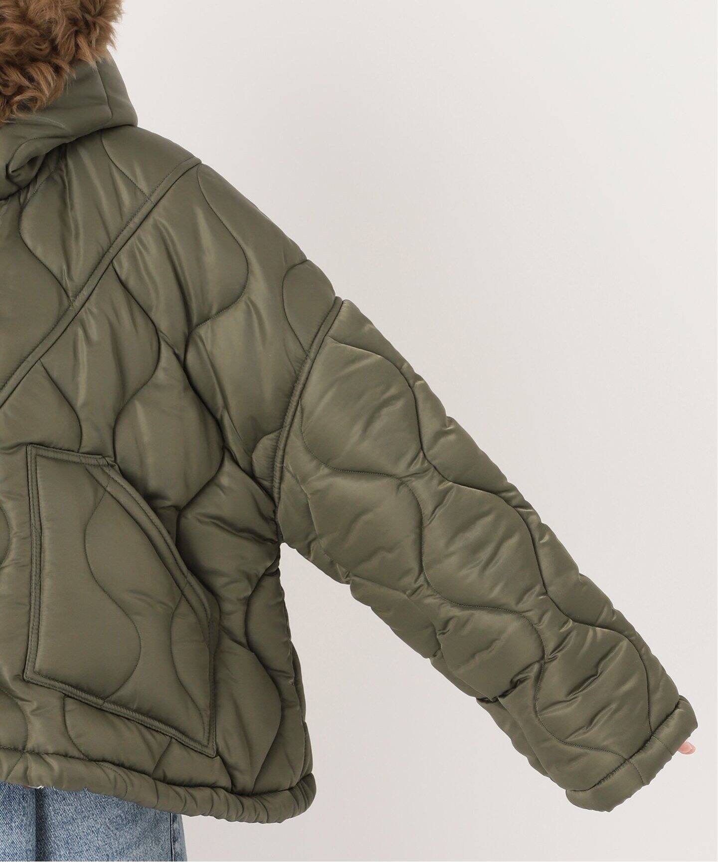 BLANCHA/ブランカ】 Nylon fabric shearling bomber（中綿  