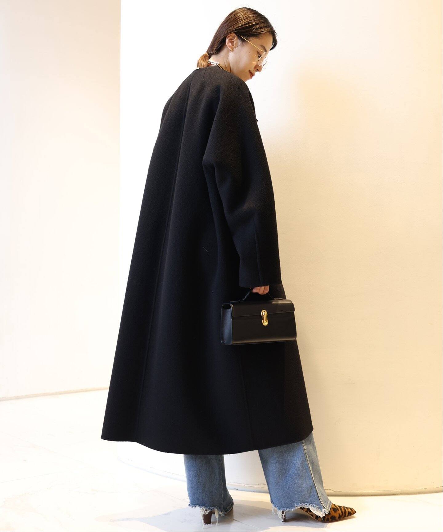 ウールアンゴラ OVER コート（ノーカラーコート）｜MUSE de Deuxieme  