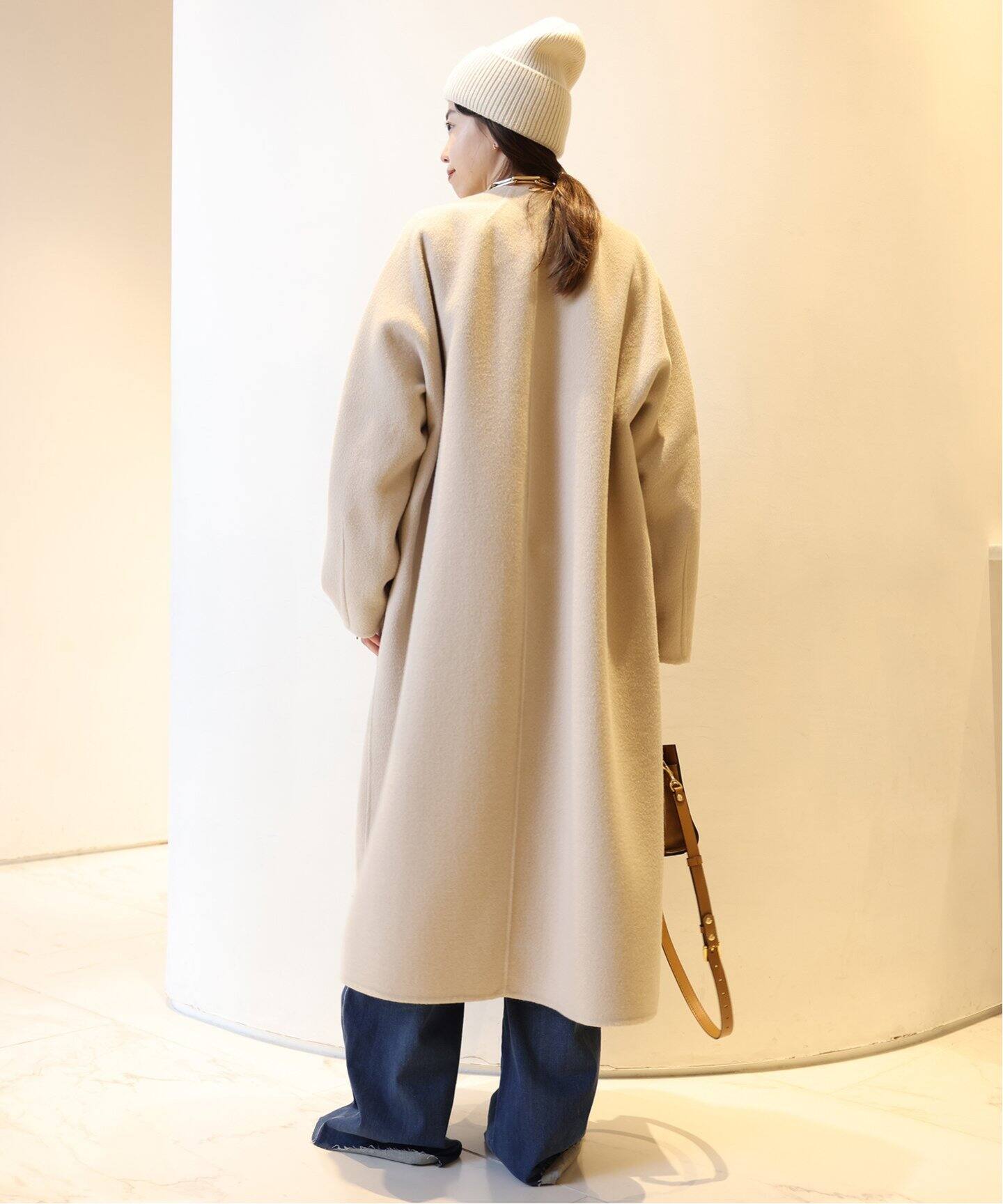 ウールアンゴラ OVER コート（ノーカラーコート）｜MUSE de Deuxieme  