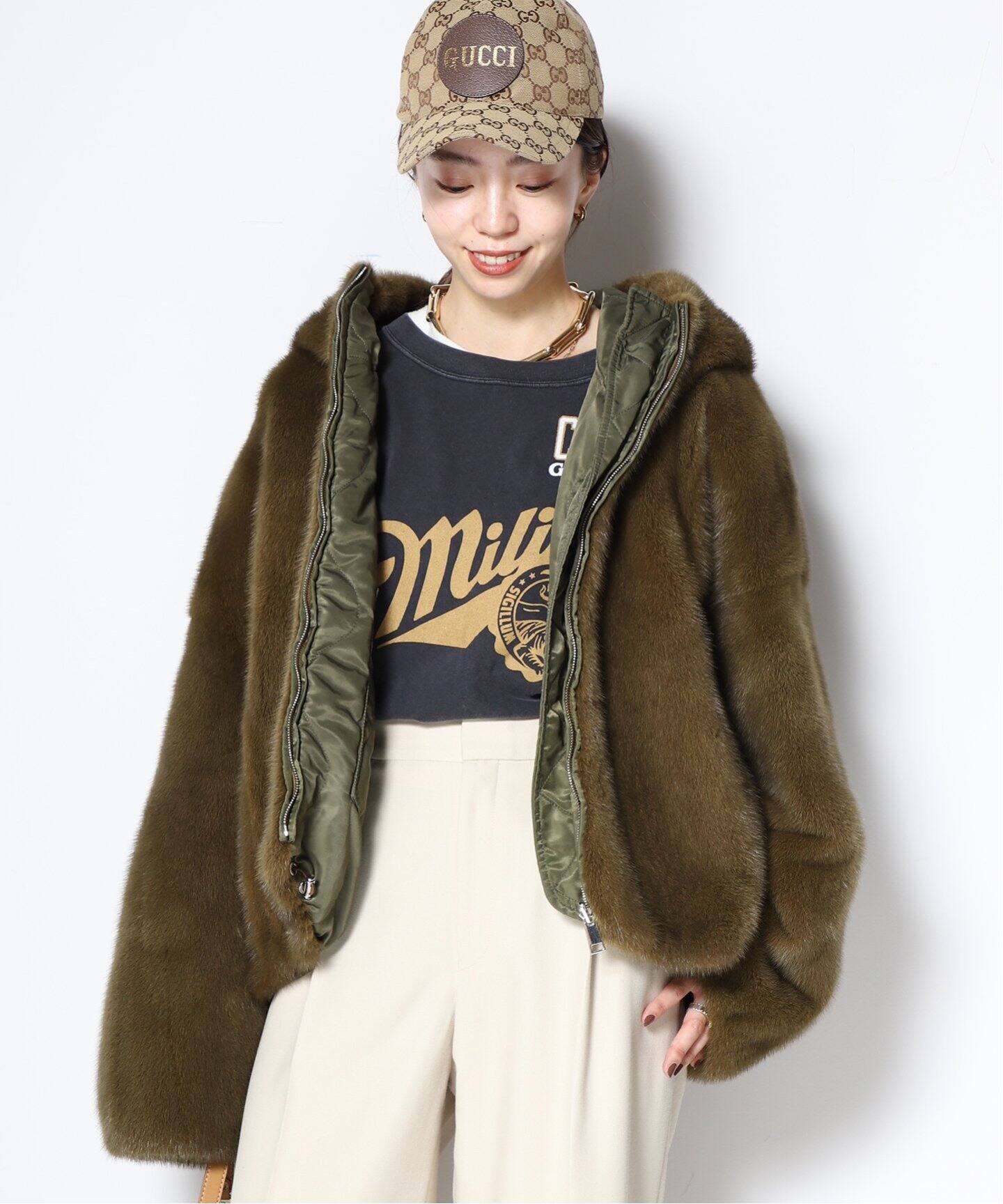 BLANCHA/ブランカ】MINK MILITARY BOMBER ジャケット（その他 