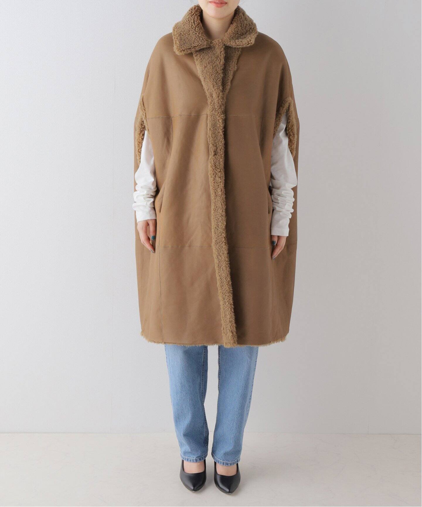 FURLING by GIANNI/ファーリングバイジャンニ】ムートンケープ  