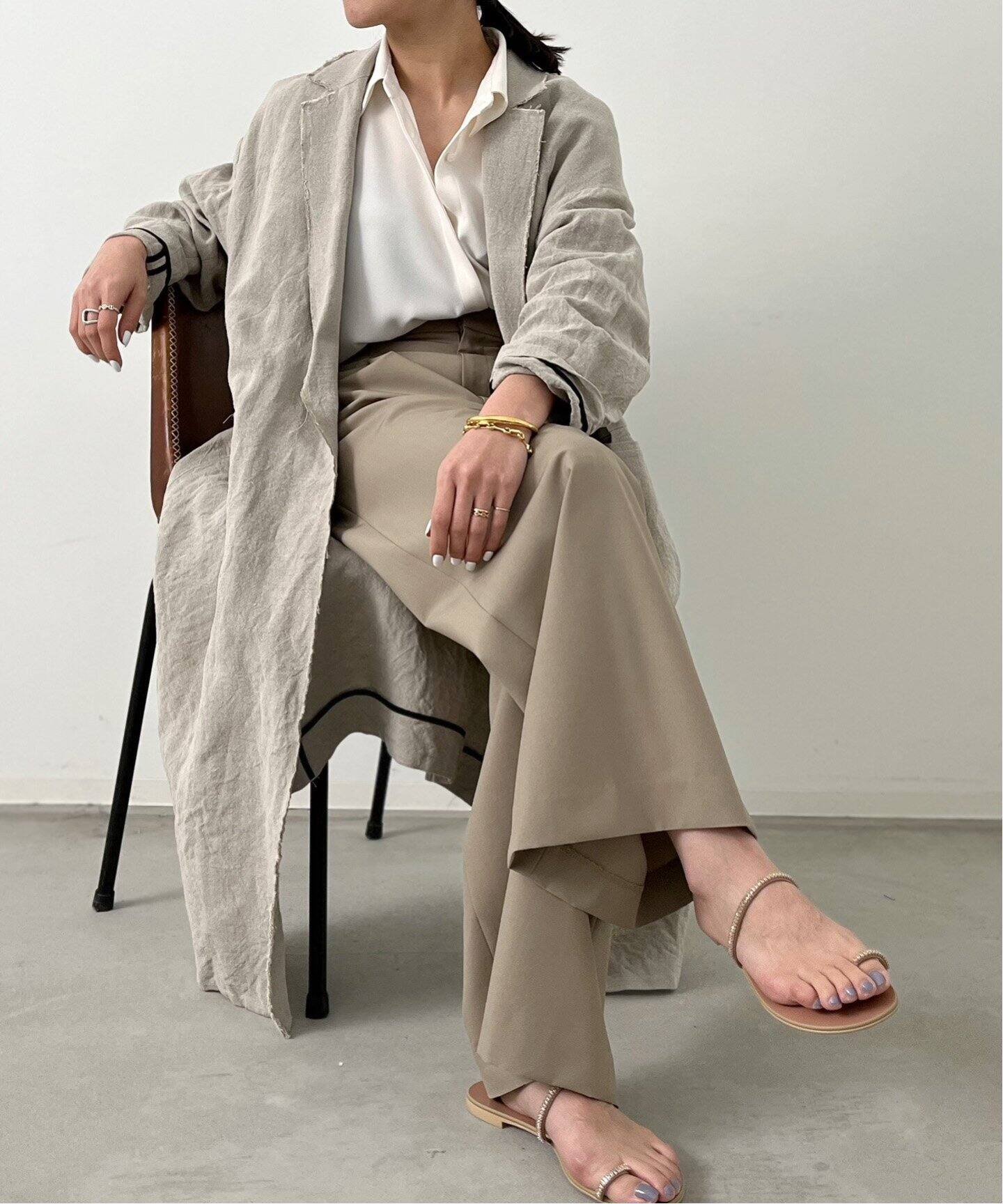 Linen Coat（チェスターコート）｜L 