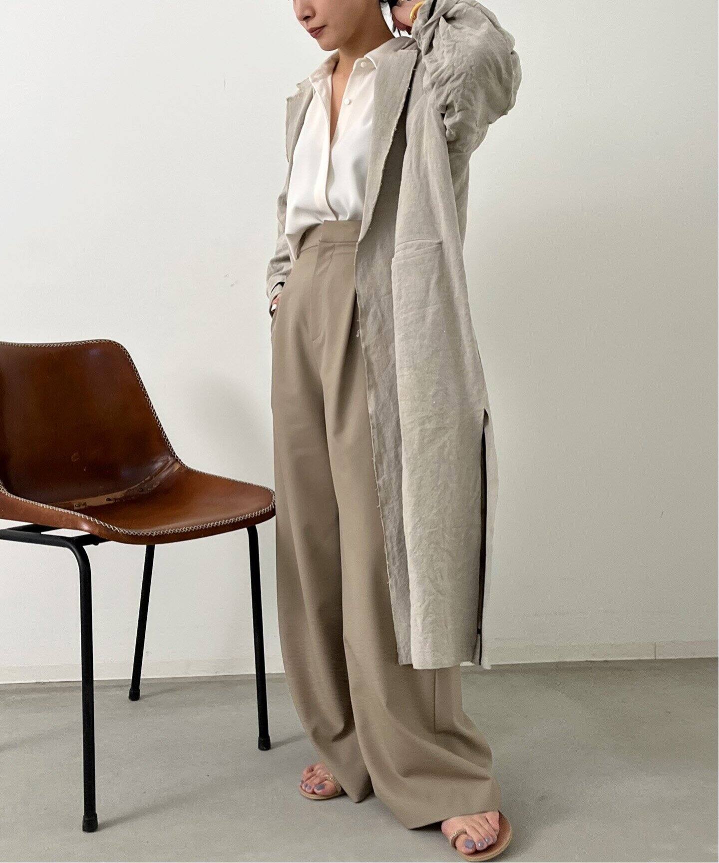 Linen Coat（チェスターコート）｜L 