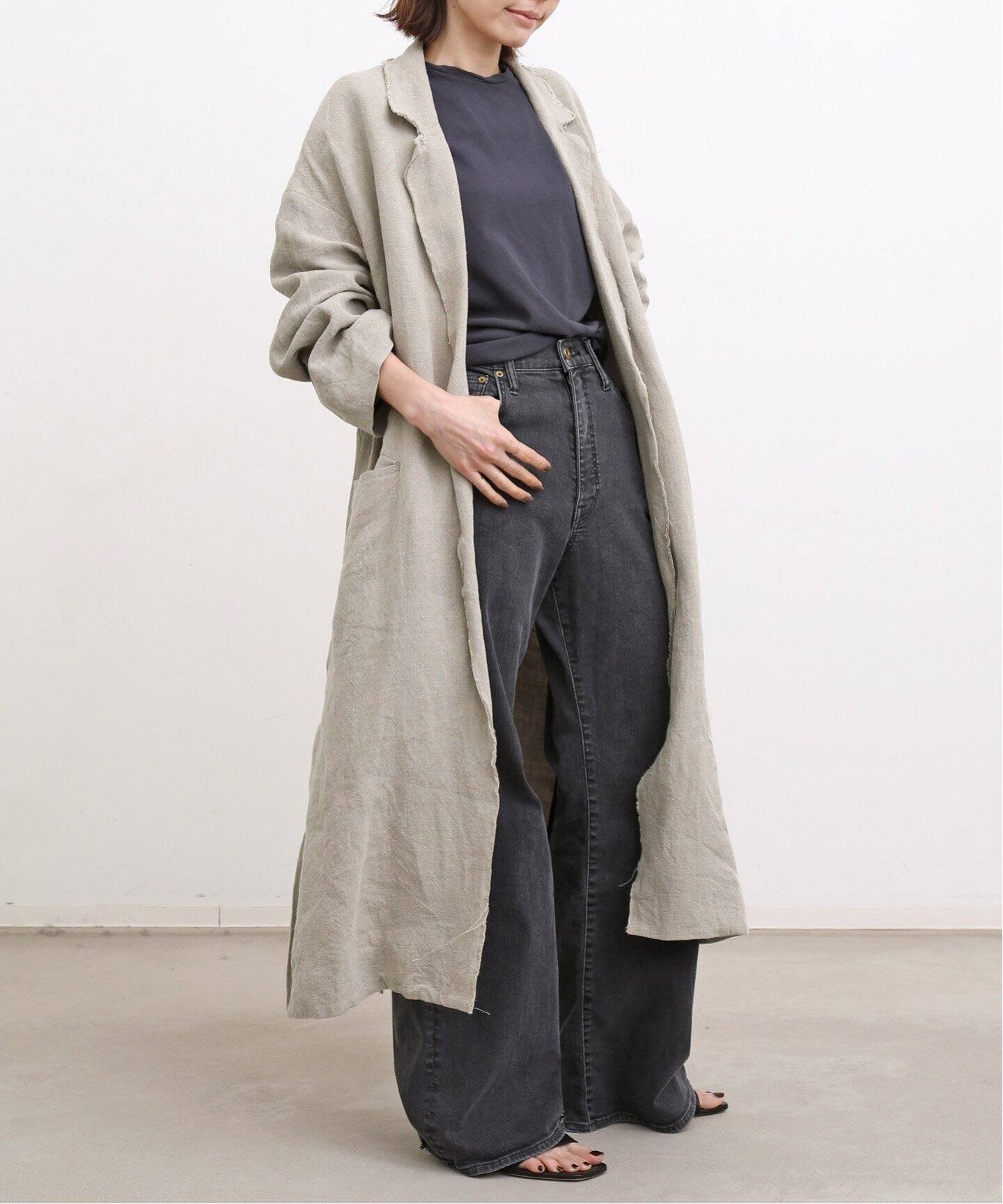 Linen Coat（チェスターコート）｜L 