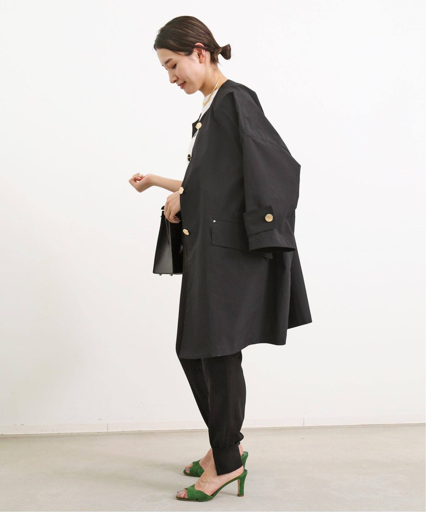 MACKINTOSH/マッキントッシュ】Aライン ノーカラーコート（ノーカラー 