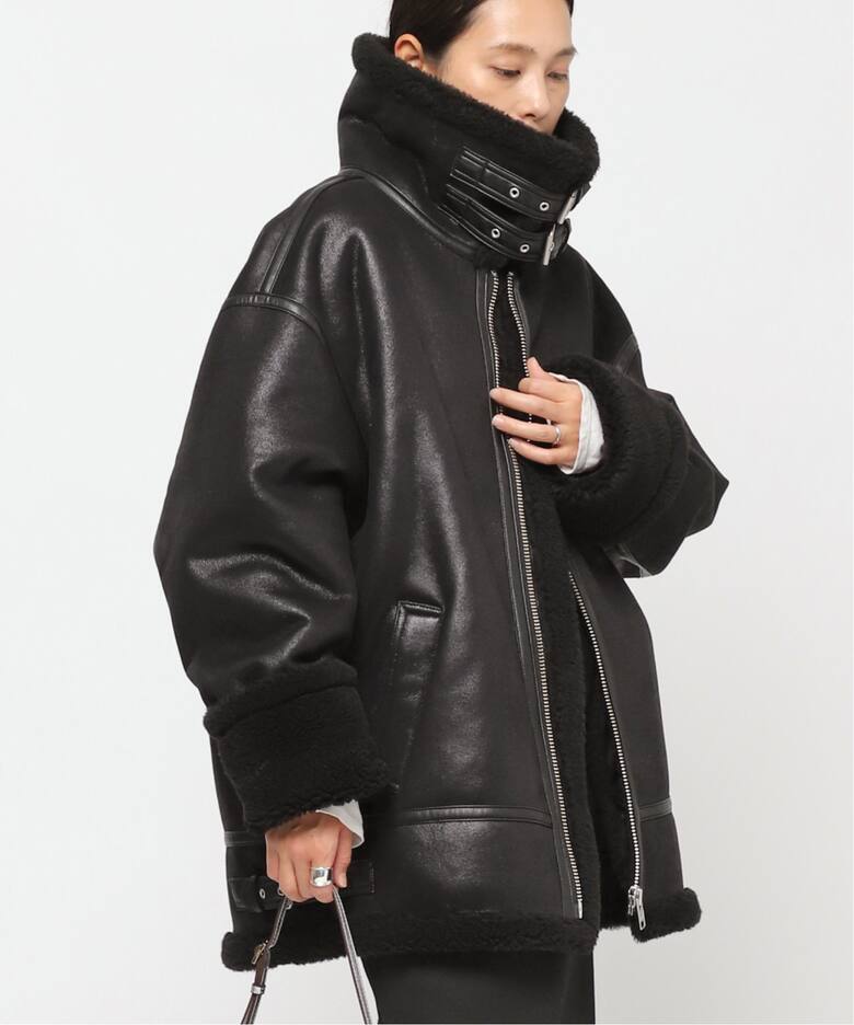 DUNST/ダンスト】別注 boa riders Coat(BLACK)（レザージャケット 