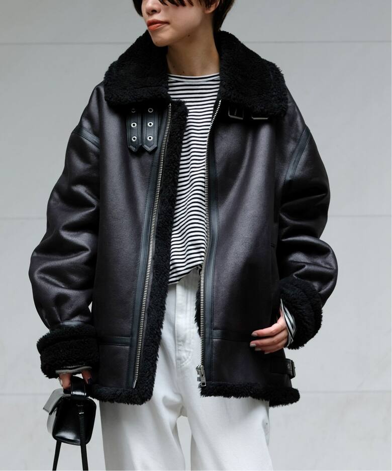 DUNST/ダンスト】別注 boa riders Coat(BLACK)（レザージャケット  