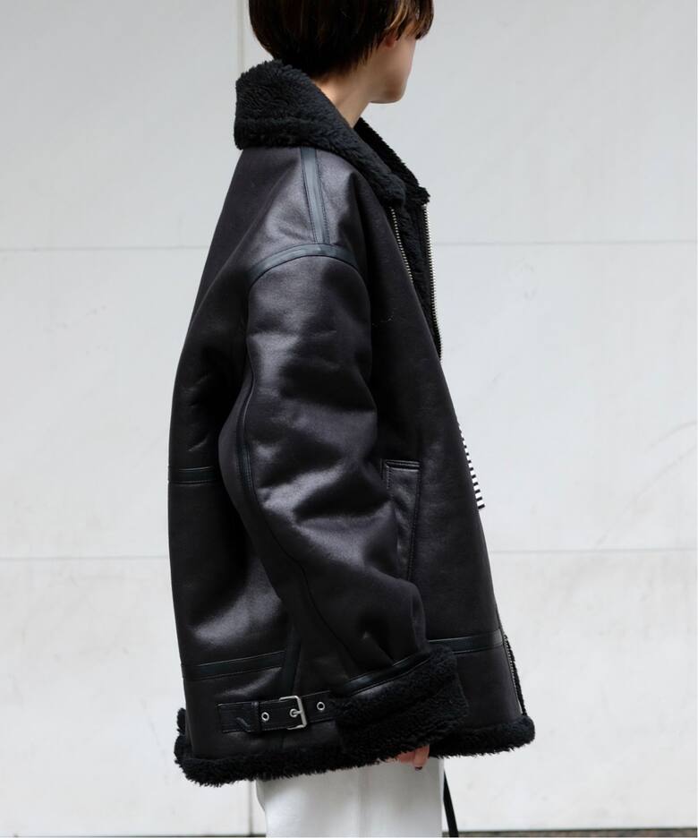 DUNST/ダンスト】別注 boa riders Coat(BLACK)（レザージャケット 