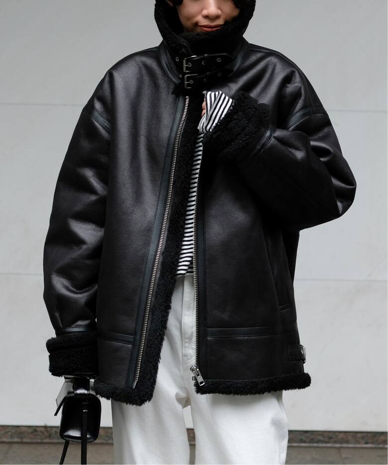 DUNST/ダンスト】別注 boa riders Coat(BLACK)（レザー 