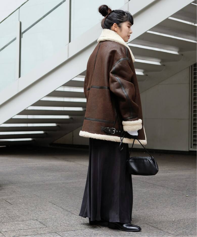 DUNST/ダンスト】別注 boa riders coat (BROWN)（レザージャケット 