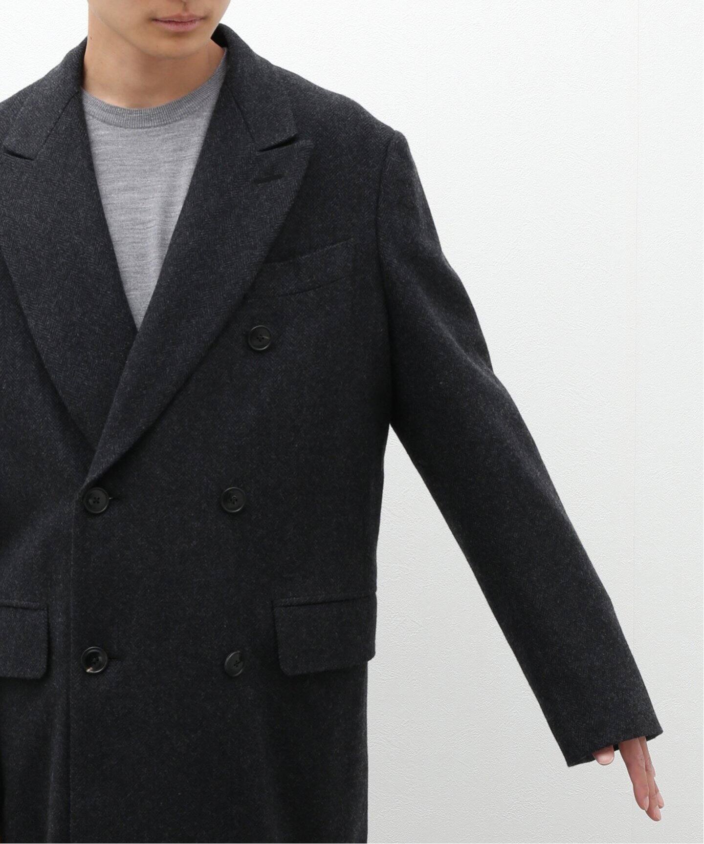 comoli / コモリ】ウールヘリンボーン ダブルチェスターコート 