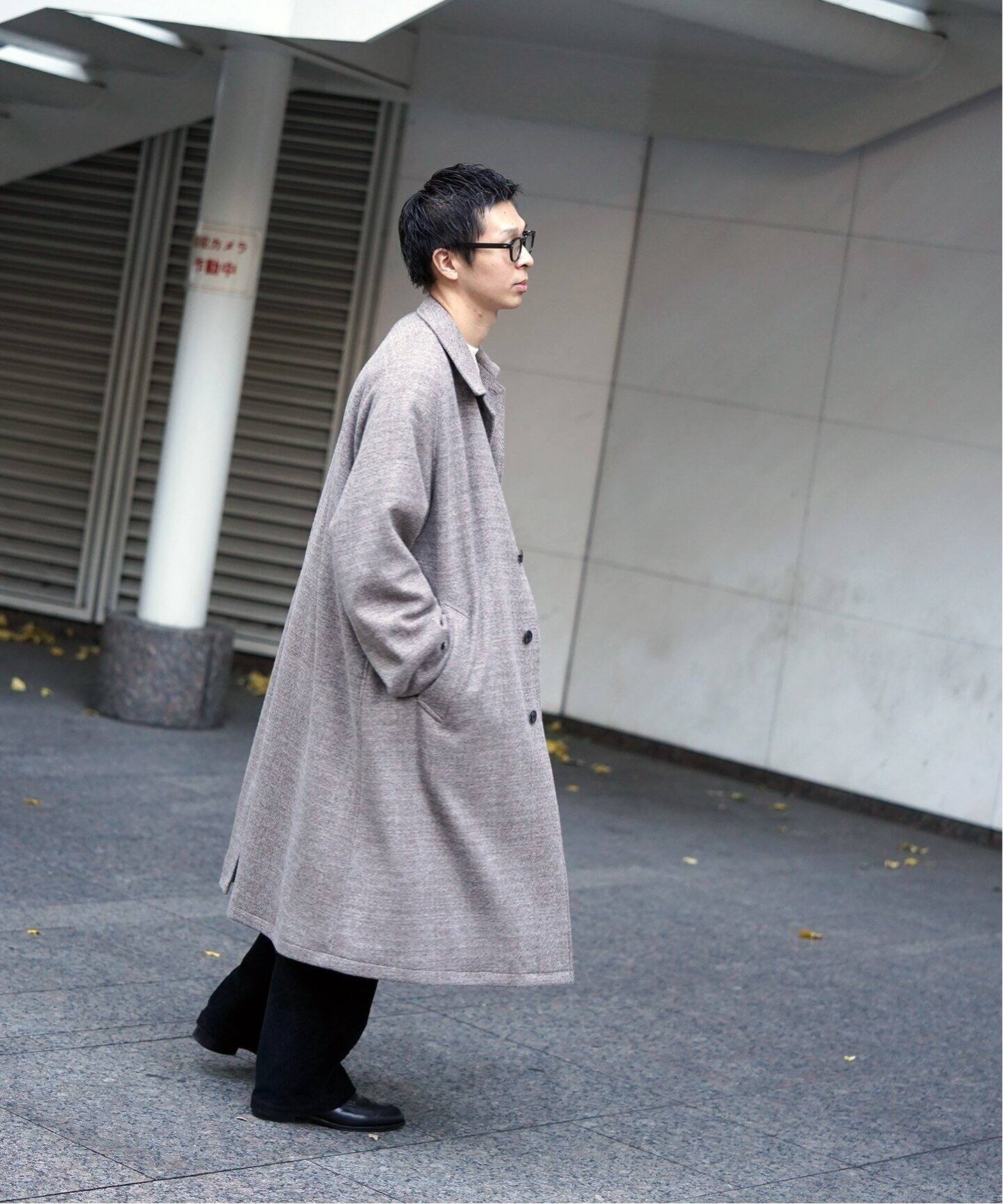 URU / ウル】KNIT MELTON BALMACAAN COAT（ステンカラーコート）｜WISM 