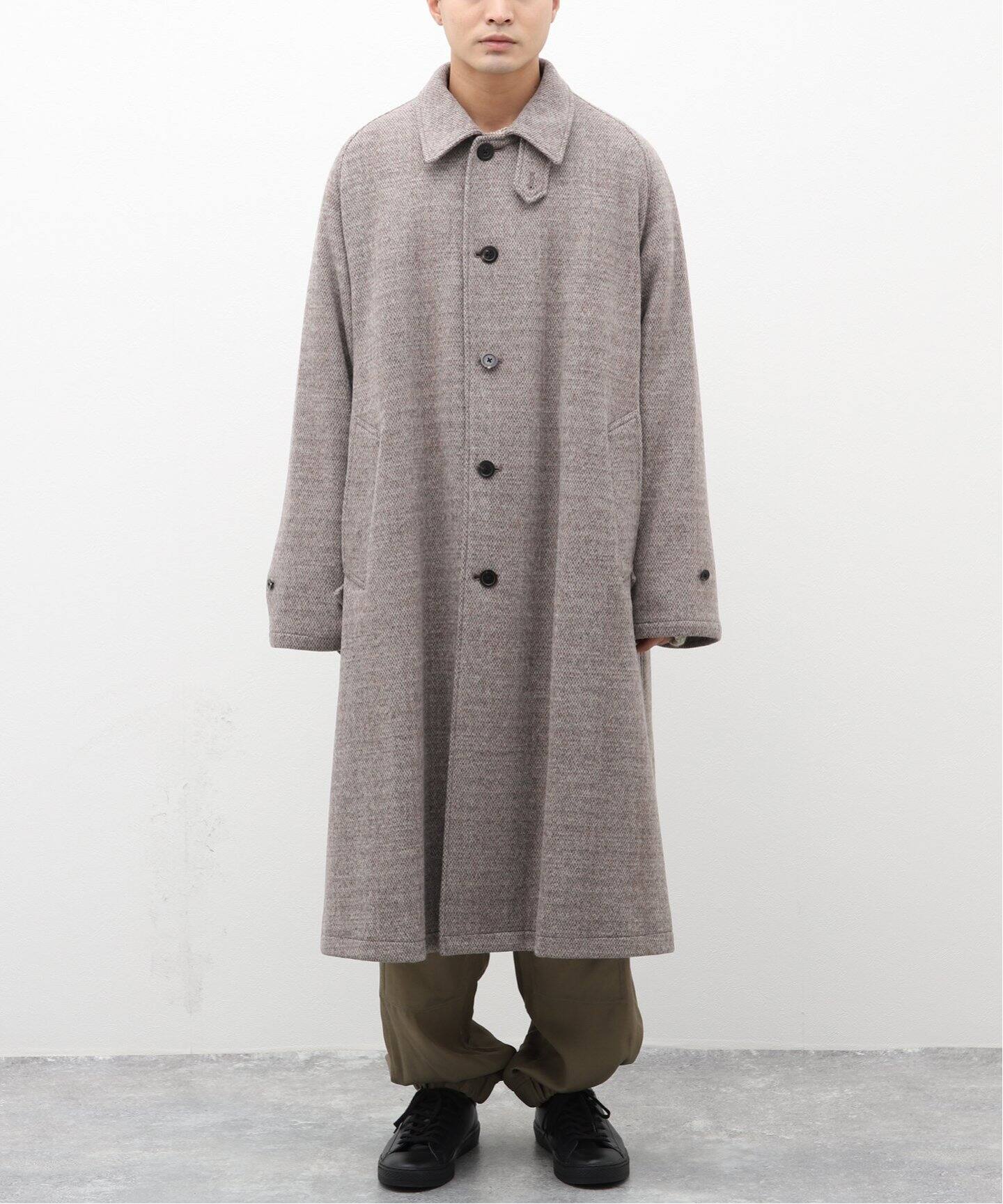 URU / ウル】KNIT MELTON BALMACAAN COAT（ステンカラーコート）｜WISM 