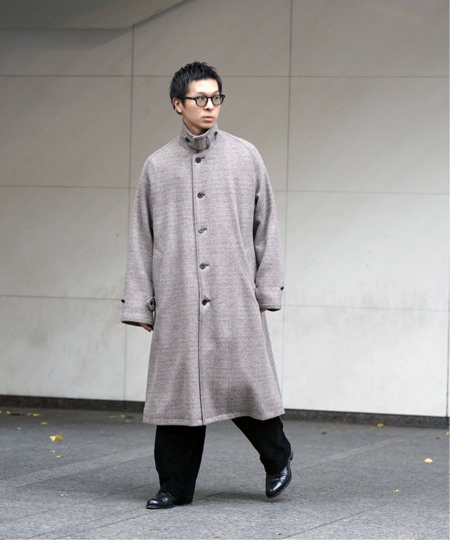URU / ウル】KNIT MELTON BALMACAAN COAT（ステンカラーコート）｜WISM 