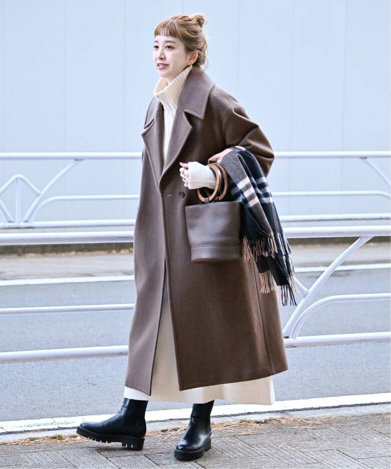 ポンテトルトメルトンコクーンチェスターロングコート（チェスター  